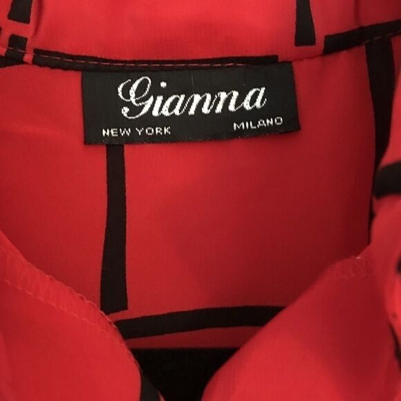 Vintage Gianna Red and Black Windowpane Check Blouse | Size M - Picture 3 of 3